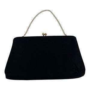 Vintage H L USA Black Clutch Purse 50s 60s Classic Evening Handbag
